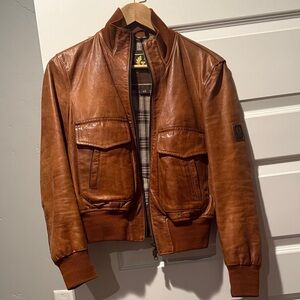 J. Crew x Belstaff Air Bomber Leather Jacket